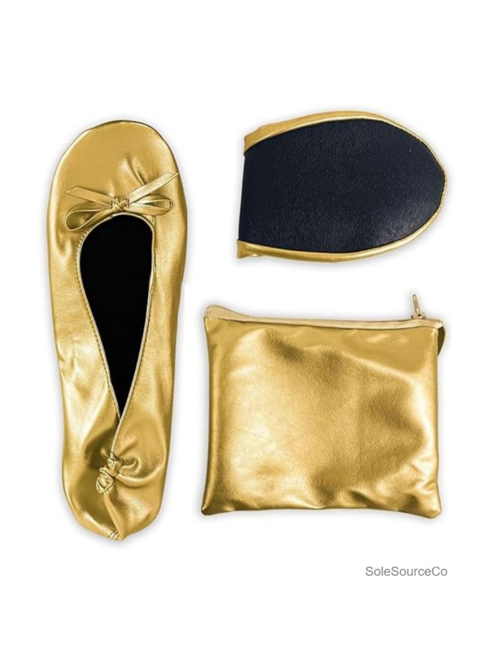 Women's Foldable Ballet Flats Peep Toe Dance Shoes